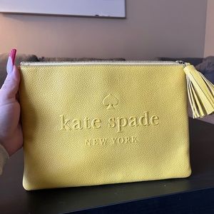 Kate spade mustard color clutch/makeup bag